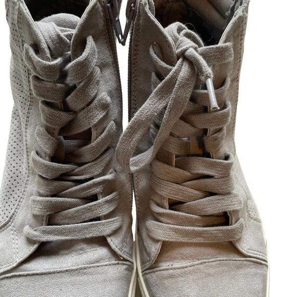 Steve Madden Gray Suede high top lace up side zip womens tennis shoes size 6.5 - Picture 4 of 16